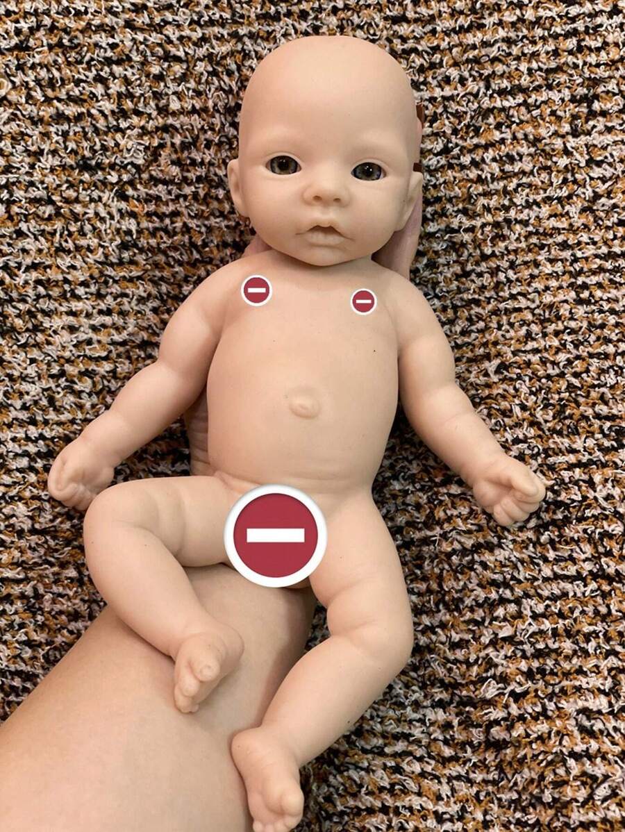 1入組11英寸未上色全硅膠重生娃娃,柔軟重生女孩硅膠套件 - 黑色 - 查看 1