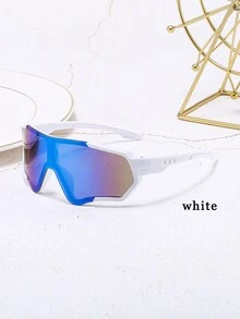 1pc Full-Frame Rainbow Colored Cycling Sports Glasses For Outdoor Sports - Multicolor - View 1