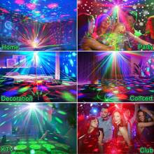 Mslitely Party Lights Disco Light,Disco Ball Light With Multiple Laser Light Show+UV Flashlight, 3 In 1 Sound Activated Party Lights Disco Lights For Parties Indoor DJ Rave Glow Party Festival - Black - View 7