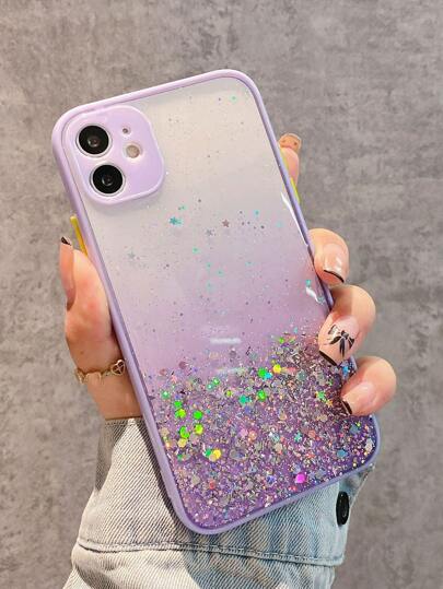 亮片裝飾漸層手機殼，適用於 iPhone 11、iPhone 13、iPhone 14 Pro Max