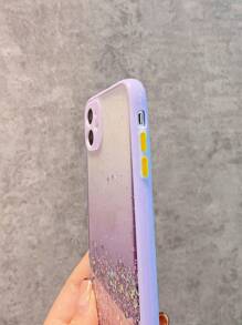 Sequin Decor Ombre Phone Case Compatible With IPhone 11,IPhone 13,IPhone 14 Pro Max - Purple - View 3