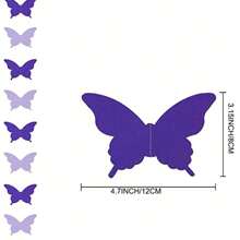 18PCS(110INCH/280CM) 3D Butterfly Banner Decorative Paper Garland For Wedding, Birthday & Theme Decor Hanging Garland Paper Bunting Banner Party Decorations Wedding Shower Home Decor, Back To School Valentine Day