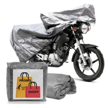 Capa de moto 100 % impermeável Protege Sol Chuva Poeira Anti Uv Resistente com Elástico - Prata - Visão 5