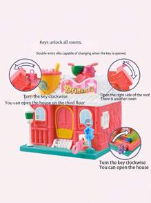 1 套驚喜城兒童寶盒玩具,女孩娃娃屋盲盒,帶 2 個隨機配色 A 或 B 作為小公主的生日禮物 - 夢幻甜點屋 - 查看 10