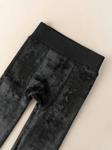 1 件装女童冬季保暖内衬厚舞蹈袜，柔软亲肤 - 黑色 - 查看 3