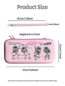 1個卡通簡約粉色手提箱,兼容switch Oled保護殼,便攜式旅行袋,配lite遊戲控制器,粉紫色儲物袋 - 粉色 - 查看 3