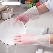 Household Kitchen Dishwashing Gloves For Women, Waterproof, Durable With Gradient Color, Extend To Arm, Ideal For Cleaning Vegetables And Doing Laundry - Gradient Pink - View 5