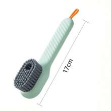 1個具有液體容器的鞋刷,多功能鞋刷,家庭洗鞋刷,壓力式清潔刷長柄鞋刷,柔軟刷毛鞋具 - 1pc Shoe Brush With Liquid Holder -Green - 查看 11
