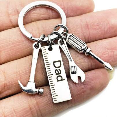 1 cái/2 cái Thép không gỉ DIY Ngày của Cha Vòng treo chìa khóa Với cây búa , Cái vặn vít Và Cờ-lê Mô hình , A Tuyệt vời Qủa tặng Đối với Bố