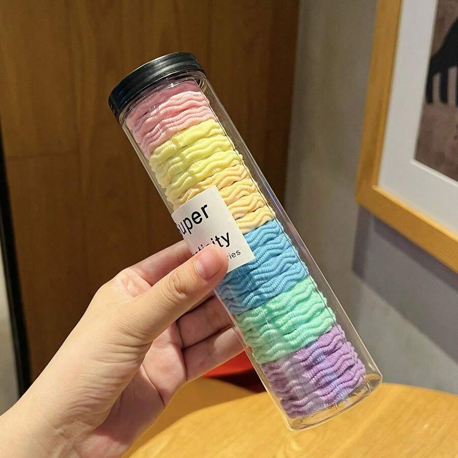 20 件波浪提花弹性发带，耐用尼龙，适合女士 - 彩色 - 查看 1