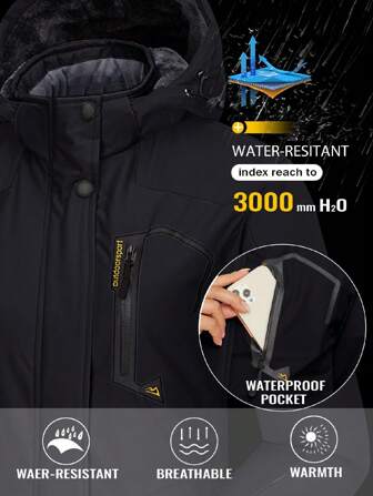 NASBING Giacche antivento da donna per attività all'aperto, impermeabili, cappuccio, giacche invernali da sci