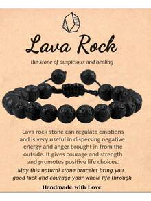 1個天然治療能量寶石水晶珠子手鍊,男女通用可調式編織彈性手鍊,虎眼石,亞馬遜石,紫晶,能量珠寶手鍊,8mm - 彩色 - 查看 11