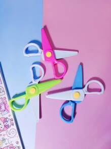 1 件创意彩色塑料小剪刀，适合学生、儿童艺术和 DIY 项目，易于使用 - 彩色 - 查看 5