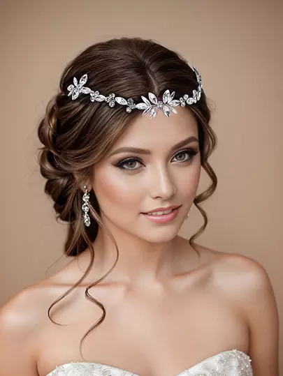 水晶发箍带梳子，新娘婚礼舞会头饰，适合女性、女孩和伴娘，皇家皇冠，情人节配饰