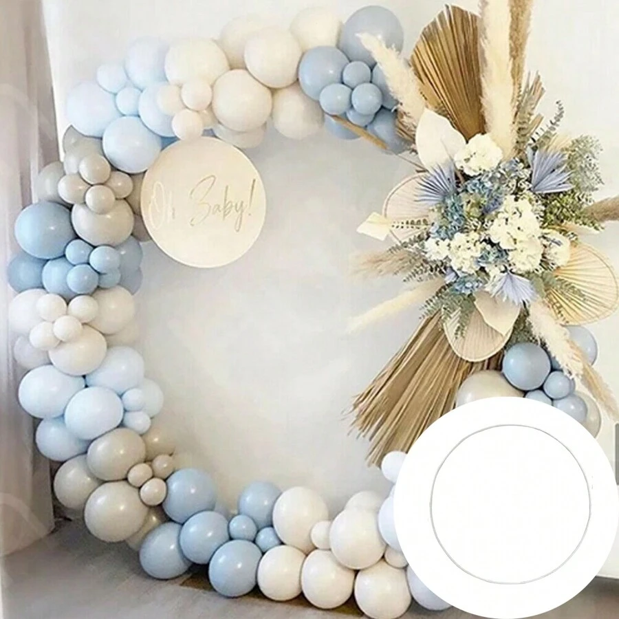 1 件圓形氣球拱形塑膠 Diy 花圈框架支架,pe 氣球支架,塑膠白色氣球支架棒,生日派對氣球裝飾配件,非常適合派對、婚禮和新年裝飾、嬰兒洗禮 - 白色 - 查看 1