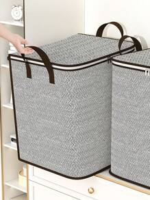 1PC Herringbone Pattern Multifunctional, Zippered Large Capacity And Strong Load-Bearing, Fitness And Travel, Can Accommodate Clothing, Daily Necessities, Tools, And Other Multifunctional, For Handheld Use For Travel, Makeup, Cosmetic, Vacation Organizer, Large Capacity Makeup Organizer Makeup Case, For Lipstick, Brush, Skincare, Mobile Phone, Coin, Small Items, For Home, Gift, Vacation And Festival Halloween Christmas Multifunctional Use,Boho Vibes - Grey - View 4