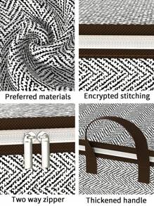 1PC Herringbone Pattern Multifunctional, Zippered Large Capacity And Strong Load-Bearing, Fitness And Travel, Can Accommodate Clothing, Daily Necessities, Tools, And Other Multifunctional, For Handheld Use For Travel, Makeup, Cosmetic, Vacation Organizer, Large Capacity Makeup Organizer Makeup Case, For Lipstick, Brush, Skincare, Mobile Phone, Coin, Small Items, For Home, Gift, Vacation And Festival Halloween Christmas Multifunctional Use,Boho Vibes - Grey - View 10