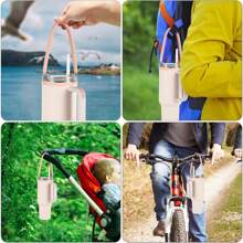 Handle Attachment For Water Bottle, Silicone Bottle Carrier With Portable Bottle Strap, Compatible With Most 8-40oz Cups - Pink - View 7