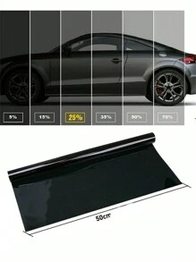 1 Roll 50% VLT Black Car Window Foils Tint Tinting Film Roll Car Auto Home Window Glass Summer Solar UV Protector Sticker Films - Black - View 2