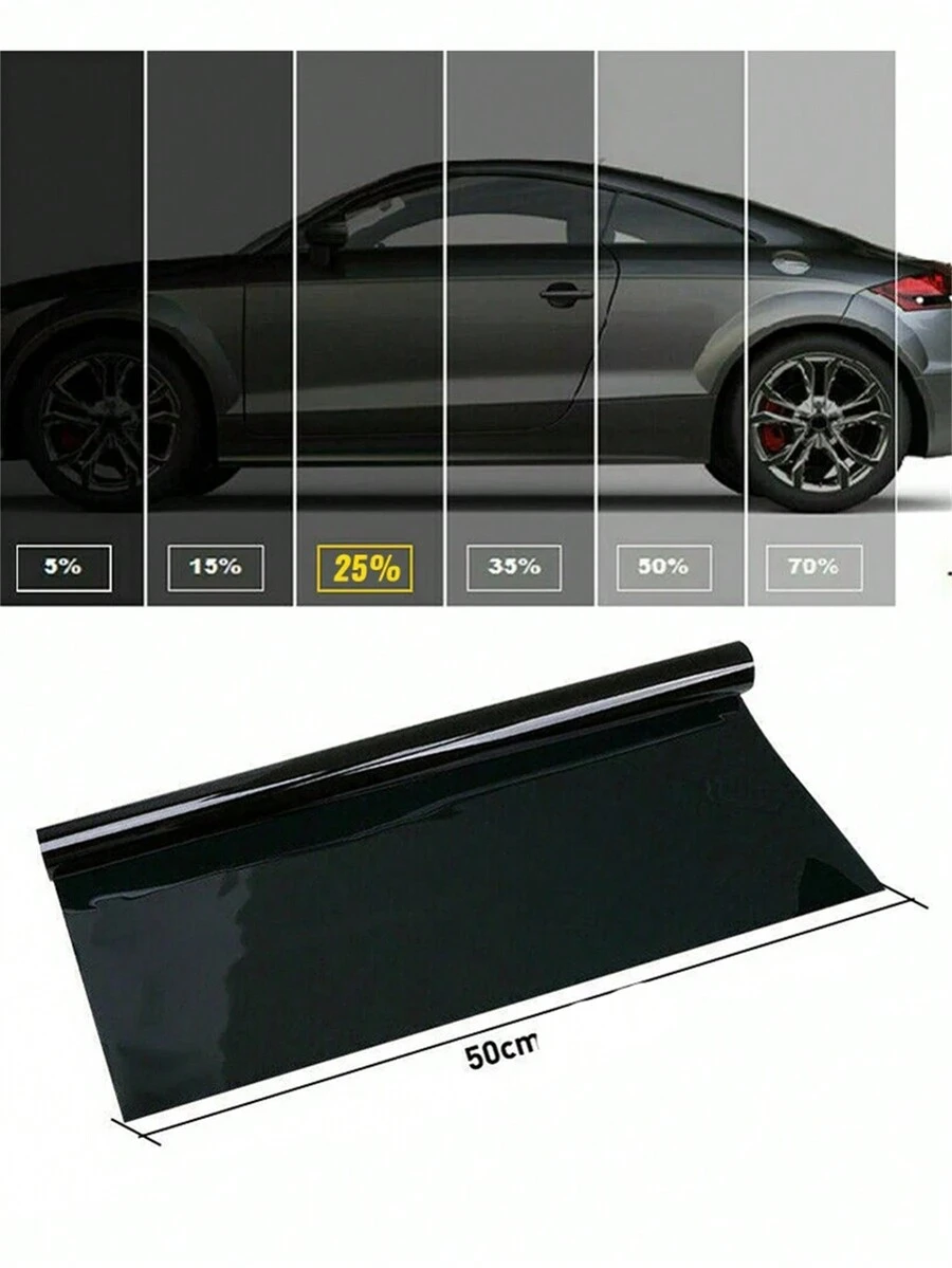 1 Roll 50% VLT Black Car Window Foils Tint Tinting Film Roll Car Auto Home Window Glass Summer Solar UV Protector Sticker Films