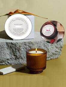 20pcs Aromatherapy Candle Round Dust-Proof Sulfuric Paper For Diy Candle Making 4.5cm - Black and White - View 2