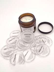 20pcs Aromatherapy Candle Round Dust-Proof Sulfuric Paper For Diy Candle Making 4.5cm - Black and White - View 3