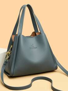 New Fashion 2024 Ladies' Shoulder Bag Crossbody Bag Tote Bag For Mom Middle-Aged Women Large Capacity - Blue - View 6