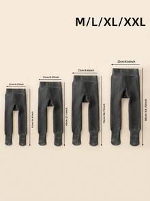 1pc Girls' Winter Thickened Velvet Tights, Warm Stretchy Leggings, Soft And Comfortable - Dark Grey - View 2