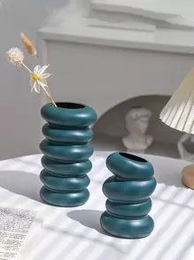 1pc Plastic Pe Flower Vase, Artificial/Fresh/Dried Flower Arrangement Pot, Suitable For Living Room, Dining Table, Tv Cabinet Home Decoration,Home Decor,Flower Vase,Centerpiece,Table Decor Gifts Birthday Graduation Room Decor Glass Vase - Multicolor - View 5