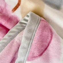 1 件加厚花卉圖案法蘭絨毯子 - 彩色 - 查看 2