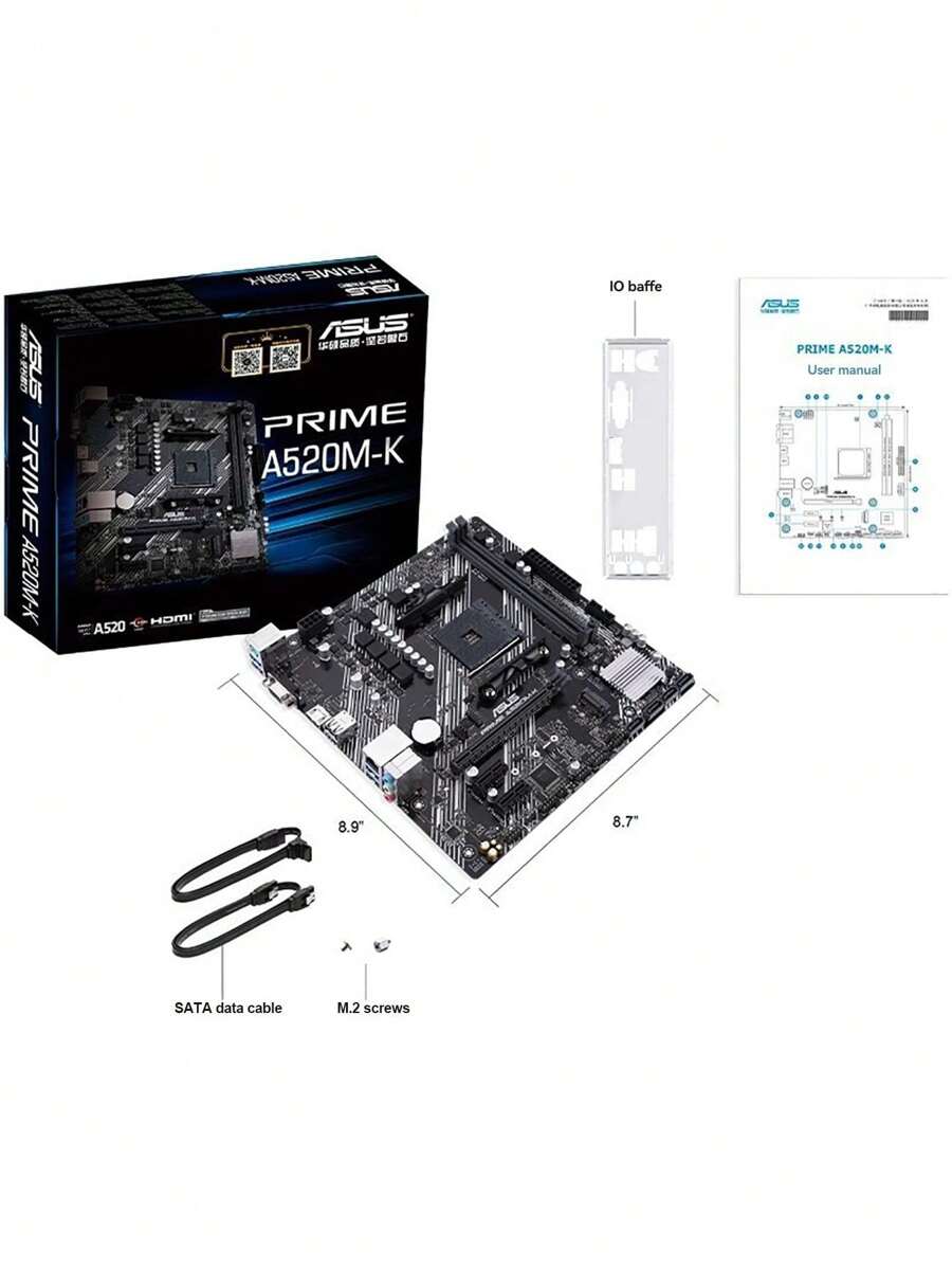 ASUS Asus Prime A520m-k Motherboard Sockel Am4 Ddr4 64gb Pci-e 3.0 M.2 ...