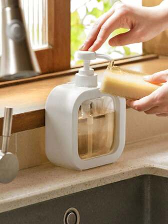 1pack, 1pc/2pcs Transparent Refillable Bottles, Plastic Pump Dispenser Containers For Bath Liquid, Lotion