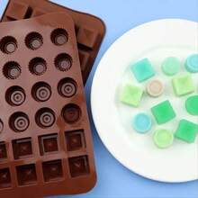 1pc, Chocolate Mold, 3D Silicone Mold, 24 Cavity Candy Mold, Pastry Mold, Baking Tools, Kitchen Accessories - Brown - View 5