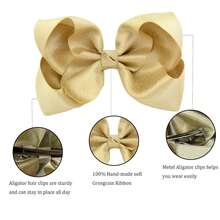 4PCS 4 Inch Hair Bows Clips, 2Colors Cute Hair Bows For Toddlers Girls Hair Accessories Party Daily - Multicolor - View 3