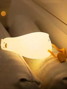 1 件 Led 可愛躺鴨矽膠小夜燈,手機支架躺鴨夜燈 3 級亮度適合室內外露營野餐辦公室桌面裝飾燈,送給朋友和家人的禮物 - 白色 - 查看 3