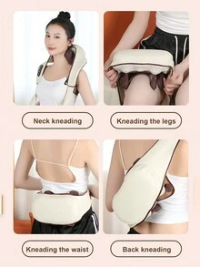 1 件頸肩多功能按摩披肩帶斜方肌按摩器、頸椎揉捏 - 彩色 - 查看 2
