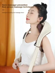1 件頸肩多功能按摩披肩帶斜方肌按摩器、頸椎揉捏 - 彩色 - 查看 1