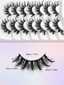 Asiteo 7 Pairs Fluffy Faux Mink Eyelashes, Create Fashionable Makeup, Lengthening & Volumizing, Natural Curl & Moisture