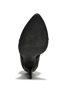 Katina Women's Rhinestone Trim Open Toe Skinny Heels - Black - View 7