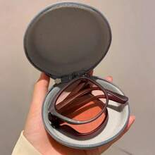 Square Foldable Fashion Glasses Aesthetic Shades For Women Men With Case Elegant Beach Accessories Glasses Shades Looks Street Style And Suit For Sweater Jacket Sweatshirt Hoodie Leather Pants And Cargo Pants For Summer Beach Vacation,Outdoor,Travel