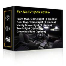 Luz Led Interior De Coche Para Audi A1 A2 A3 A4 A5 A6 Tt, Reemplazo De Luz De Mapa, Cúpula, Espejo De Tocador, Guantera, Maletero, Blanco De 6000k, Sin Error De Canbus