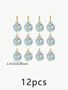 12入組節日派對蜂窩切割水晶球吊飾裝飾品 - 彩色 - 查看 3