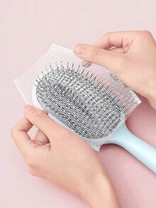 50入組/個靠墊毛刷清洗網,清潔刷,氣墊梳清潔工具,頭髮清潔片,頭髮刷保護紙 - 白色 - 查看 2
