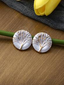 1套波希米亞風格的鋅合金彩釉幸運樹項鍊和耳環套裝,是女士周年/生日的理想禮物 - 幾何 - 查看 5