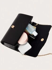 奢华晚宴手拿包，魅力优雅，低调奢华，闪亮手提包，方形设计，适合女士、女性、派对女孩、新娘，是派对、婚礼、舞会、盛大宴会等场合的完美之选，也是送给母亲、老师、朋友、伴娘的理想礼物。 - 黑色 - 查看 7