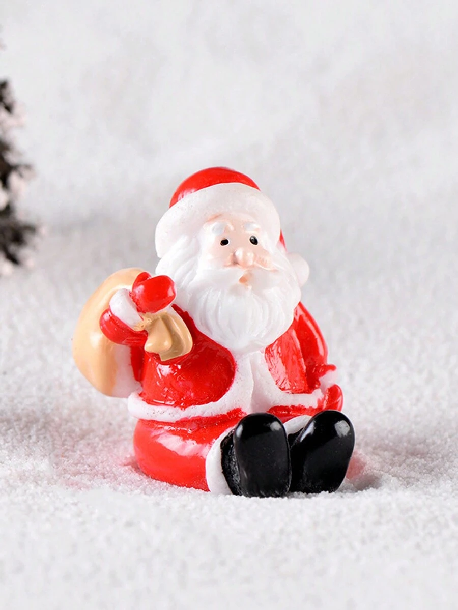 2 Miếng Giáng sinh Theo chủ đề Nhựa Bức tượng nhỏ , Bao gồm Ông già Noen , Người tuyết , Và Xe lửa , Với chuông , Vớ Và - Nhiều màu - Xem 1