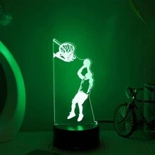 1pc 3d Basketball Series Touch Control Color-Changing Led Night Light, Creative Decor Table Lamp For Bedroom, Living Room, Ambient Lighting - Shooting Night Light - View 3
