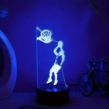 1pc 3d Basketball Series Touch Control Color-Changing Led Night Light, Creative Decor Table Lamp For Bedroom, Living Room, Ambient Lighting - Shooting Night Light - View 8