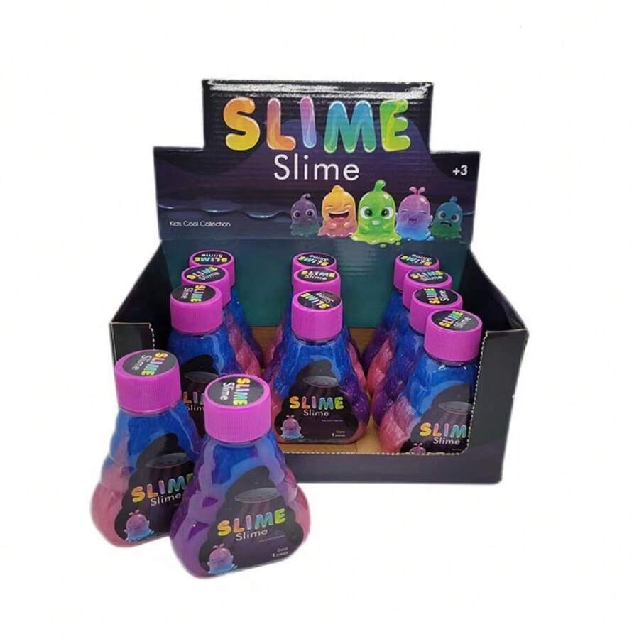 1 件彩虹獨角獸史萊姆假水瓶形狀容器、青少年減壓玩具、低硼橡皮泥和黏手膠（隨機貼紙包） - 彩色 - 查看 1