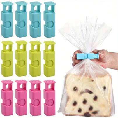 Food Sealing Bag Clips, Reusable Fresh Food Storage Tools Plastic Sealer Clamp Snack Bread Seal Bag Home Kitchen Storage Clips